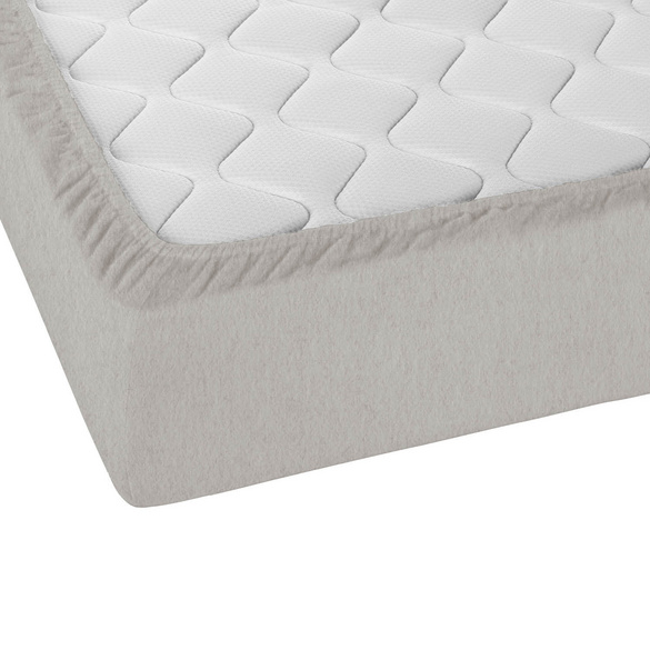 biberna Spannbetttuch Melange uni sturmgrau, 1x 90x190 cm - 100x200 cm