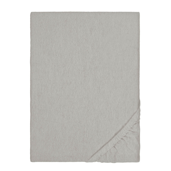 biberna Spannbetttuch Melange uni sturmgrau, 1x 90x190 cm - 100x200 cm