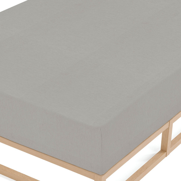 biberna Spannbetttuch Melange uni sturmgrau, 1x 180x200 cm - 200x200 cm