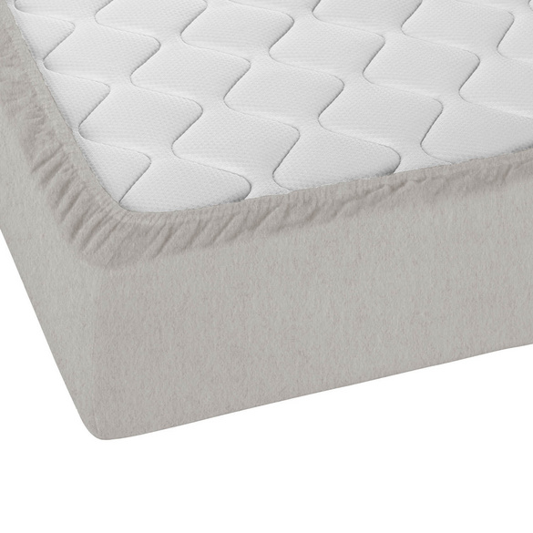 biberna Spannbetttuch Melange uni sturmgrau, 1x 180x200 cm - 200x200 cm