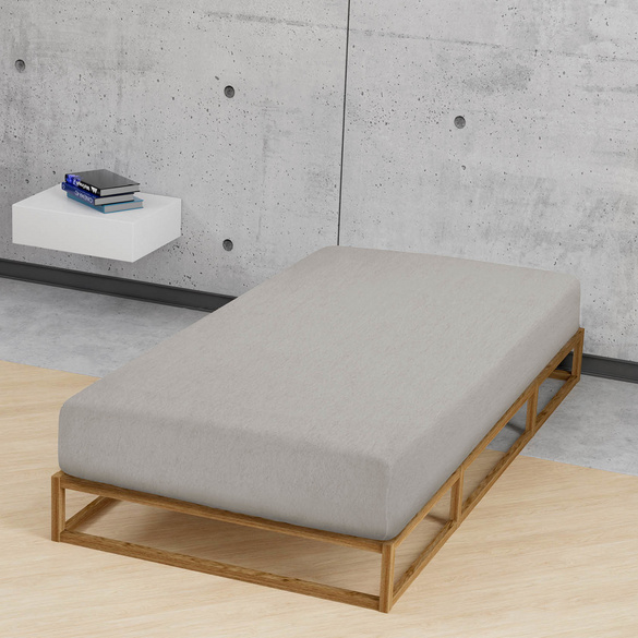 biberna Spannbetttuch Melange uni sturmgrau, 1x 180x200 cm - 200x200 cm