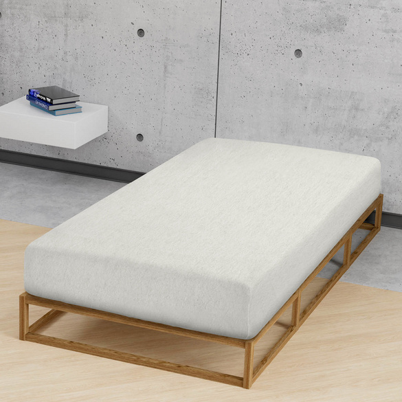 biberna Spannbetttuch Melange uni grau, 1x 90x190 cm - 100x200 cm