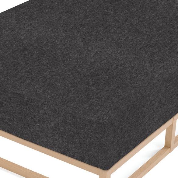 biberna Spannbetttuch Melange uni titanium, 1x 90x190 cm - 100x200 cm