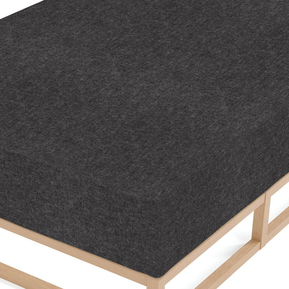 biberna Spannbetttuch Melange uni titanium, 1x 180x200 cm - 200x200 cm