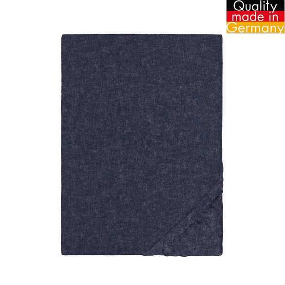 biberna Spannbetttuch Melange uni marine, 1x 90x190 cm - 100x200 cm