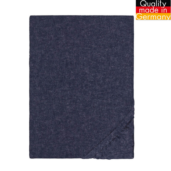 biberna Spannbetttuch Melange uni marine, 1x 180x200 cm - 200x200 cm
