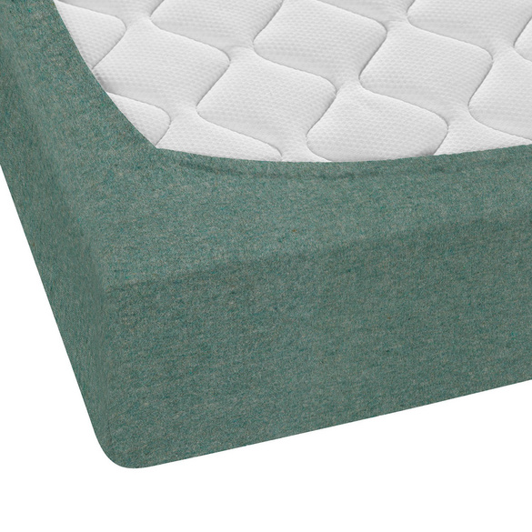 biberna Spannbetttuch Melange uni fichte, 1x 90x190 cm - 100x200 cm
