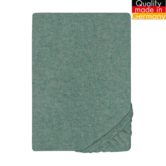 biberna Spannbetttuch Melange uni fichte, 1x 90x190 cm - 100x200 cm