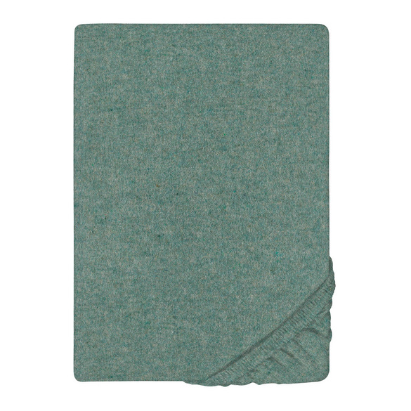 biberna Spannbetttuch Melange uni fichte, 1x 90x190 cm - 100x200 cm