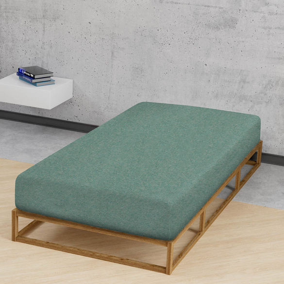biberna Spannbetttuch Melange uni fichte, 1x 140x200 cm - 160x200 cm