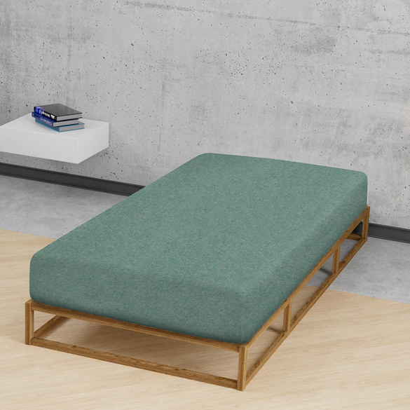 biberna Spannbetttuch Melange uni fichte, 1x 180x200 cm - 200x200 cm