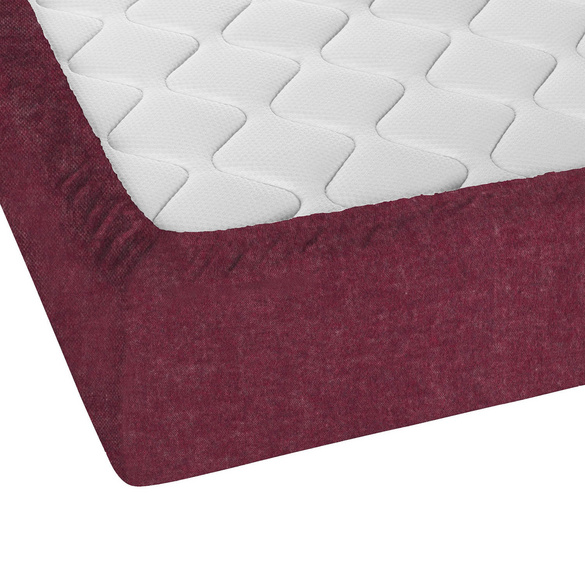 biberna Spannbetttuch Melange uni burgund, 1x 90x190 cm - 100x200 cm