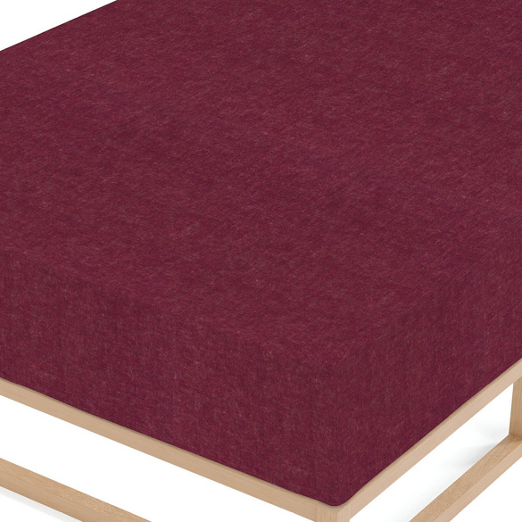 biberna Spannbetttuch Melange uni burgund, 1x 140x200 cm - 160x200 cm