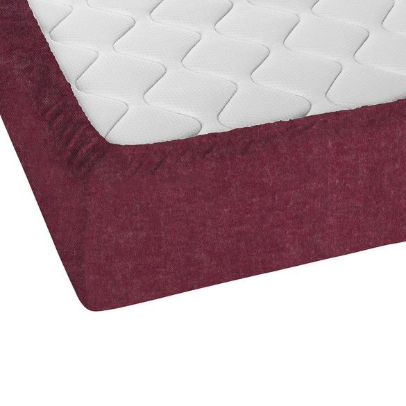 biberna Spannbetttuch Melange uni burgund, 1x 180x200 cm - 200x200 cm