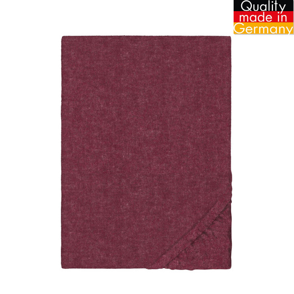 biberna Spannbetttuch Melange uni burgund, 1x 180x200 cm - 200x200 cm