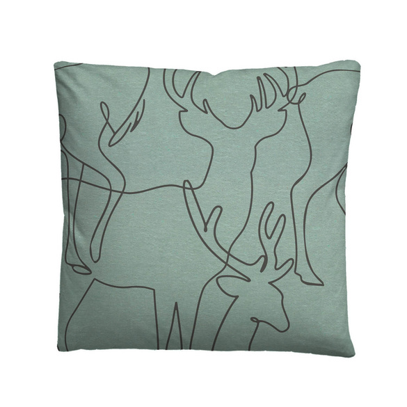 biberna Melange-Flanell Bettwäsche Hirsch fichte, 1x 155x220 cm + 1x 80x80 cm