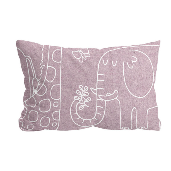 biberna Melange-Flanell Bettwäsche Tiere brombeer, 1x 100x135 cm + 1x 40x60 cm