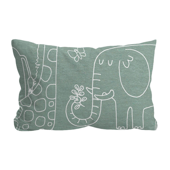 biberna Melange-Flanell Bettwäsche Tiere fichte, 1x 100x135 cm + 1x 40x60 cm