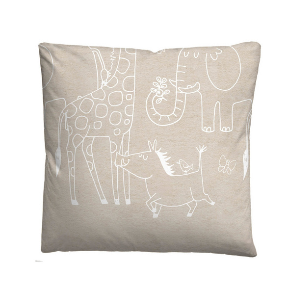 biberna Melange-Flanell Bettwäsche Tiere kitt, 1x 135x200 cm + 1x 80x80 cm