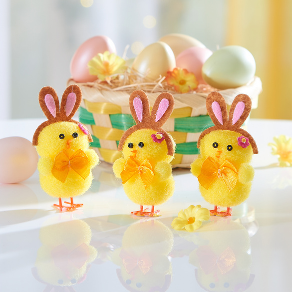 Osterdeko Küken aus Plüsch 3er-Set Eldo