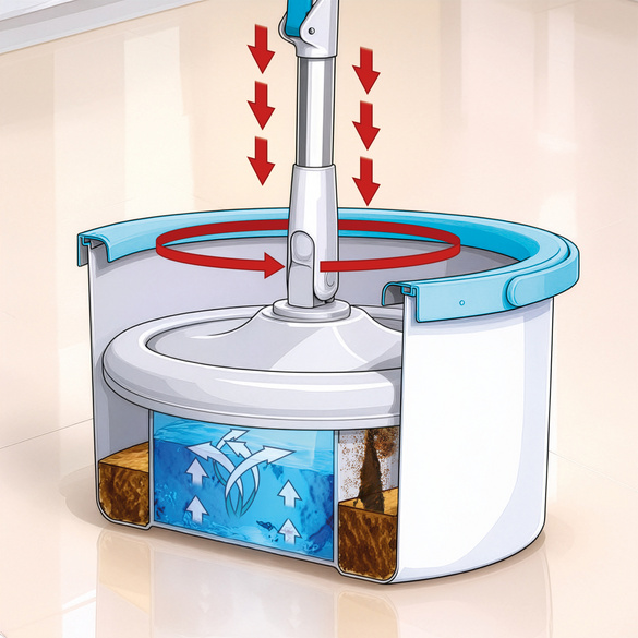 Spin-Mop mit Eimer