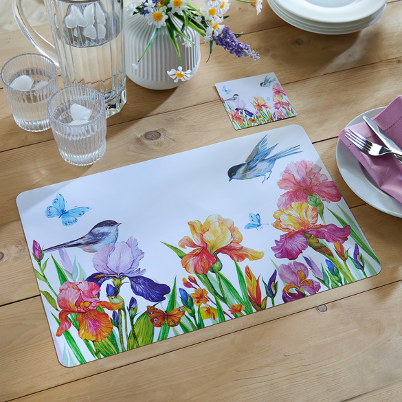 12er Set Geschirruntersetzer Vögel