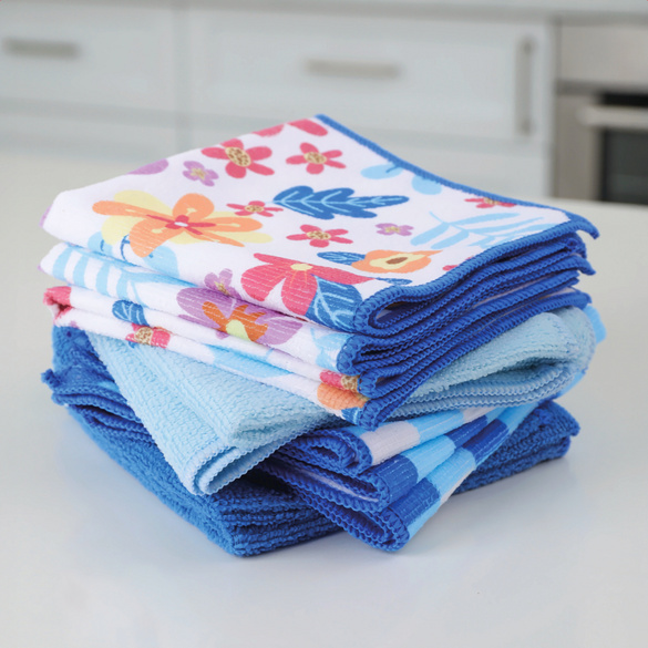 10er Pack Mikrofasertücher Floral-Design