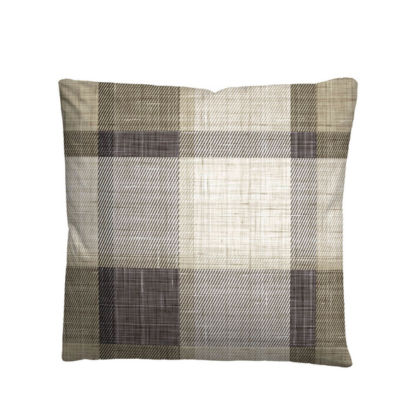 biberna Feinbiber Bettwäsche Karo taupe, 135x200 cm + 80x80 cm