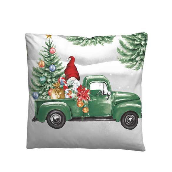 biberna Feinbiber Bettwäsche Wichtel & Weihnachtsbaum sturmgrau, 135x200 cm + 80x80 cm