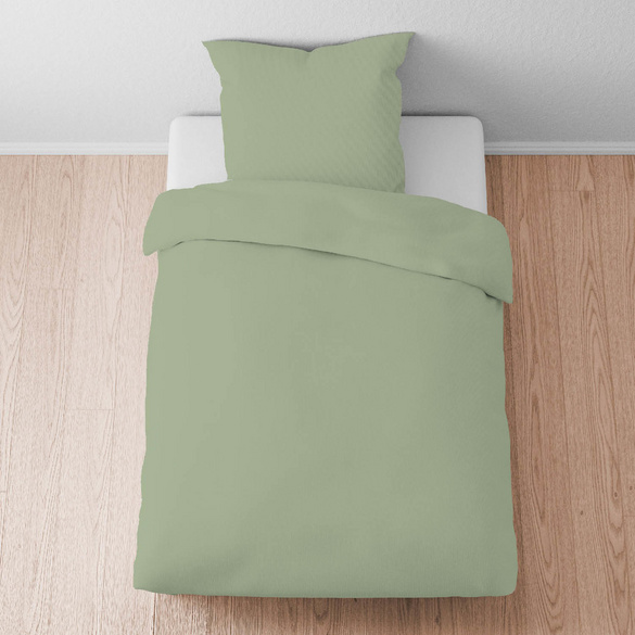 biberna Tencel-Flanell Bettwäsche uni oliv, 135x200 cm + 80x80 cm