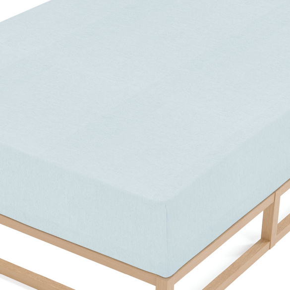 biberna Spannbetttuch Melange ciel, 90x190 cm - 100x200 cm