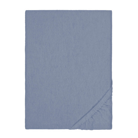 biberna Spannbetttuch Melange blau, 90x190 cm - 100x200 cm