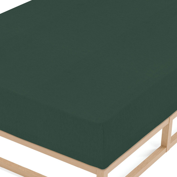 biberna Spannbetttuch Melange dunkelgrün, 90x190 cm - 100x200 cm