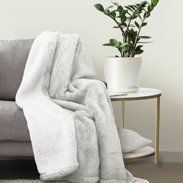 biberna Sherpa Wohndecke offwhite, 150x200 cm