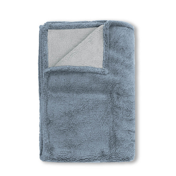 biberna Sherpa Wohndecke taubenblau, 150x200 cm