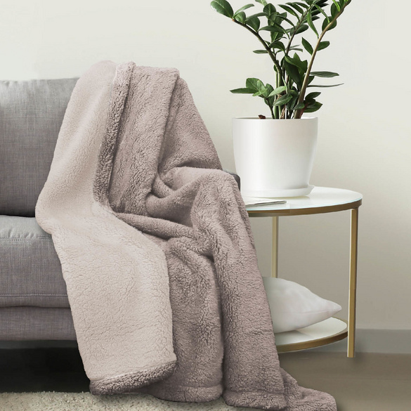 biberna Sherpa Wohndecke taupe, 150x200 cm