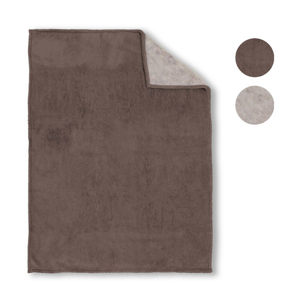 biberna Sherpa Wohndecke topas / mocca, 150x200 cm