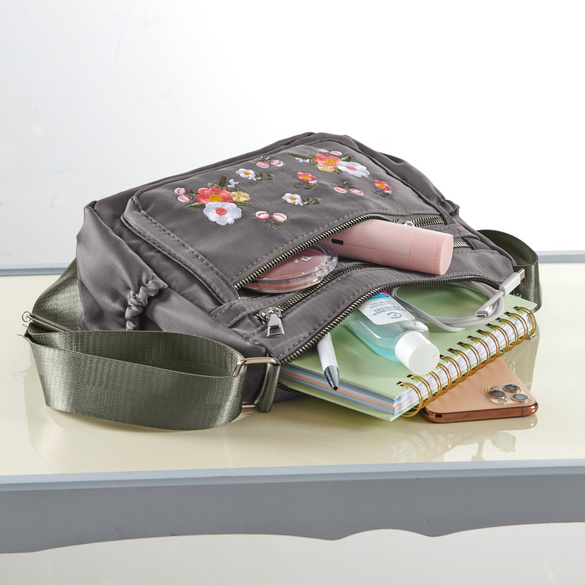 Handtasche "Blumenranke" navy