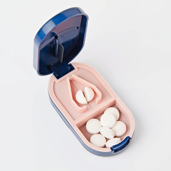 Tablettenschneider mit Aufbewahrungsbox navy