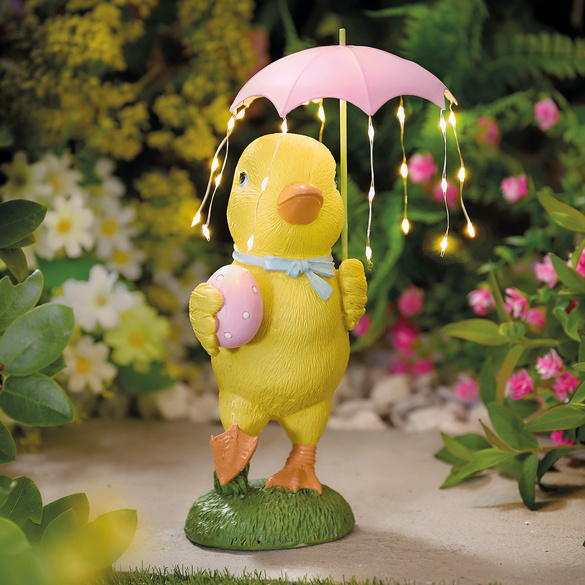 Solar-Küken mit Regenschirm
