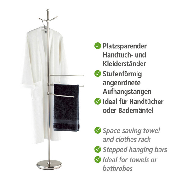 Handtuch- & Kleiderständer „Adiamo“, 3 Arme, höhenverstellbar WENKO