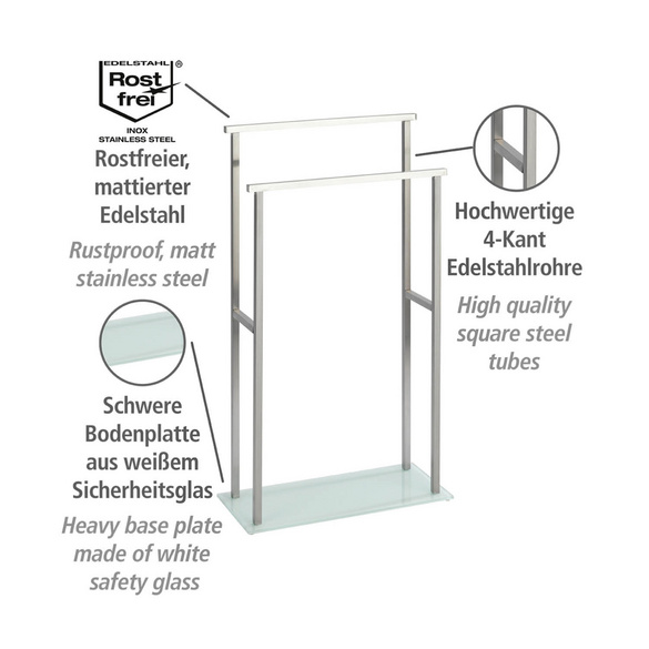 Handtuchbutler „Debar“, 2 Arme, Edelstahl matt WENKO