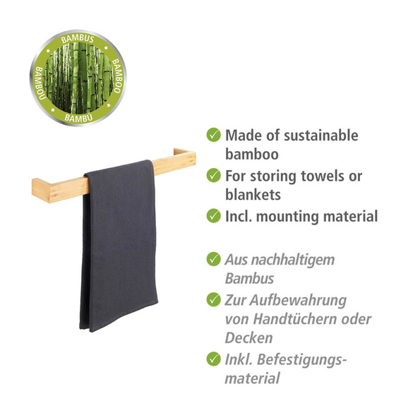 Handtuchstange „Bambusa“, 60 cm, Bambus WENKO
