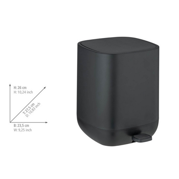 Treteimer „Davos“, 6,5 L, schwarz, Easy-Close WENKO