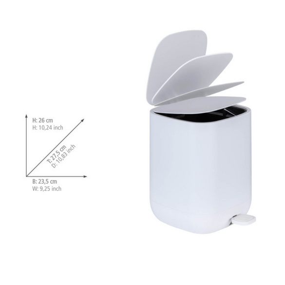 Treteimer „Davos“, 6,5 L, weiß, Easy-Close WENKO