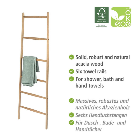 Handtuchleiter „Acina“, Akazienholz, 6 Stangen WENKO