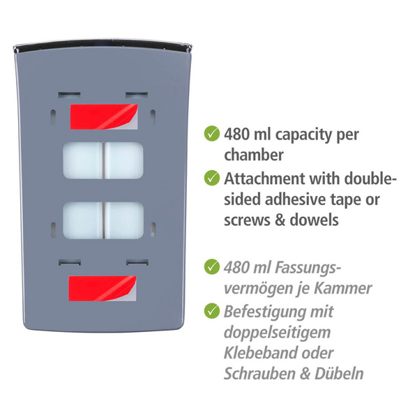 Seifenspender „Tartas“, 2-Kammer, weiß WENKO