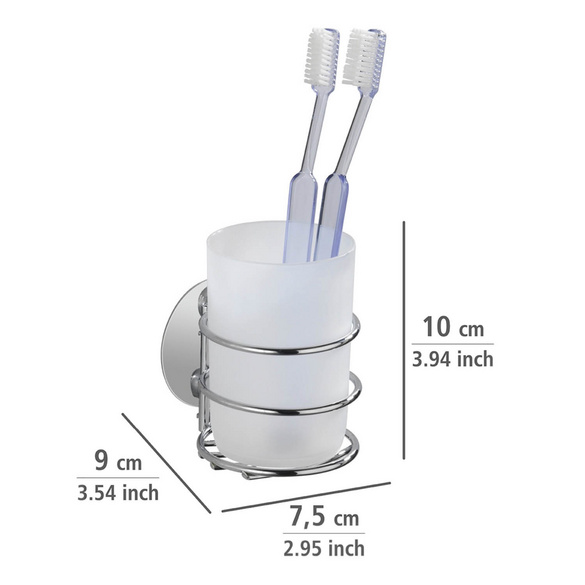 Turbo-Loc® Set: Seifenspender & Zahnputzbecher, weiß satiniert WENKO