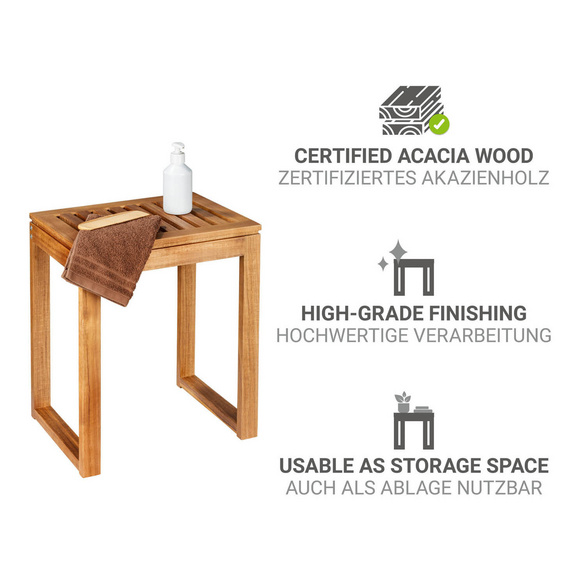 Badhocker Fondi aus Akazienholz WENKO