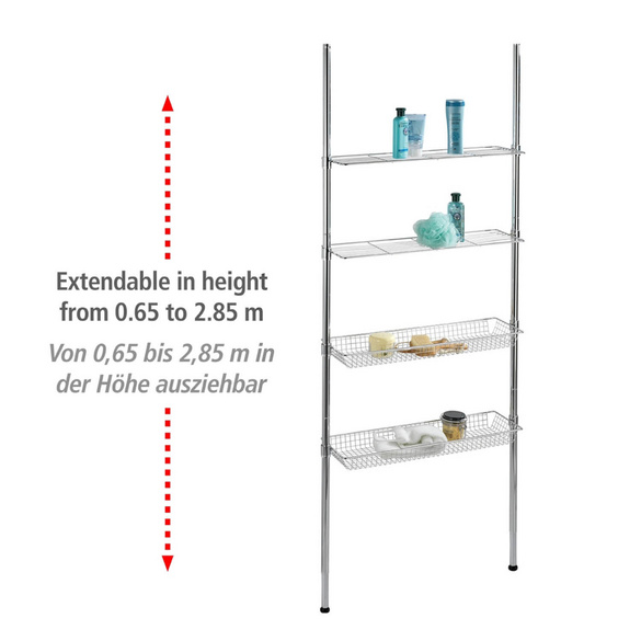 Teleskopregal Ellera mit 2 Ablagen & 2 Körben WENKO